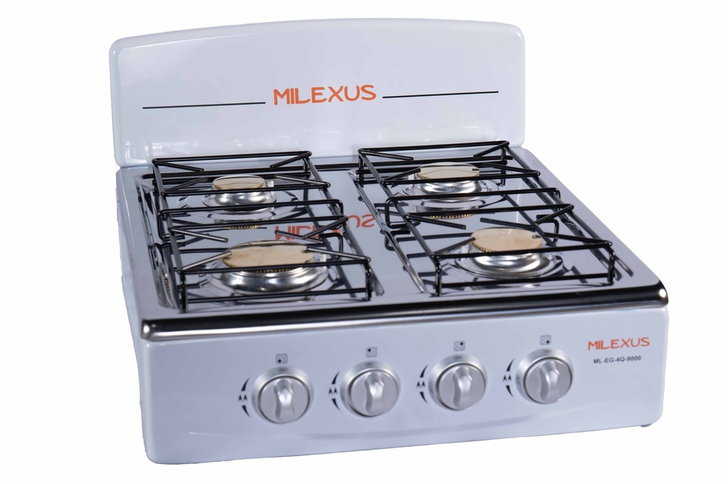 Estufa de Gas de Mesa Milexus (4 quemadores) - plateado-negro-blanco